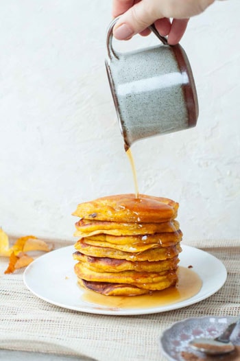 A stack of pumpkin pancakes.